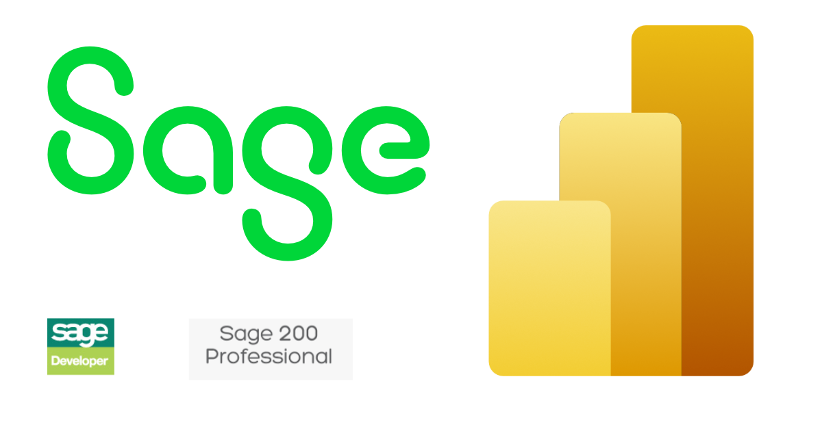 Power BI and Sage 200 logos